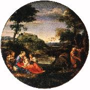 CARRACCI, Annibale Rest on Flight into Egypt ff Spain oil painting reproduction